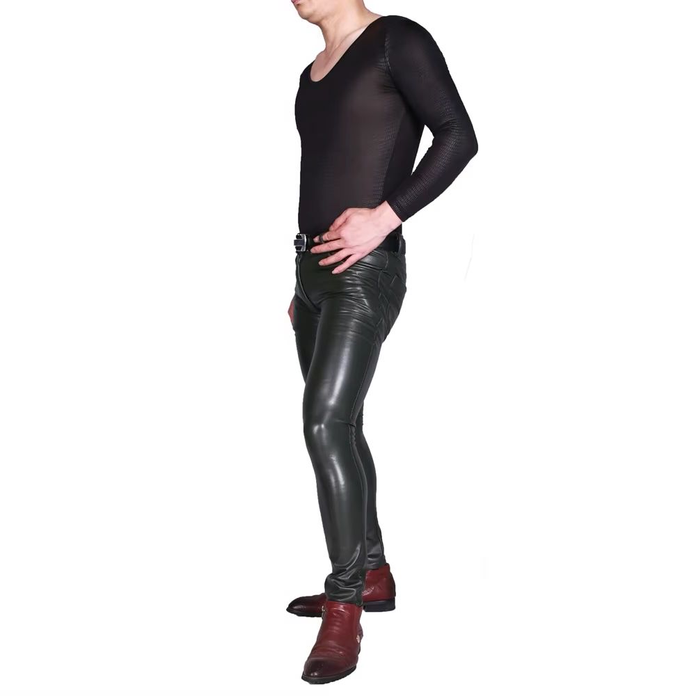 Mens Punk PU Faux Leather Trou - đánh giá và giá Motorcycle Gear Mens