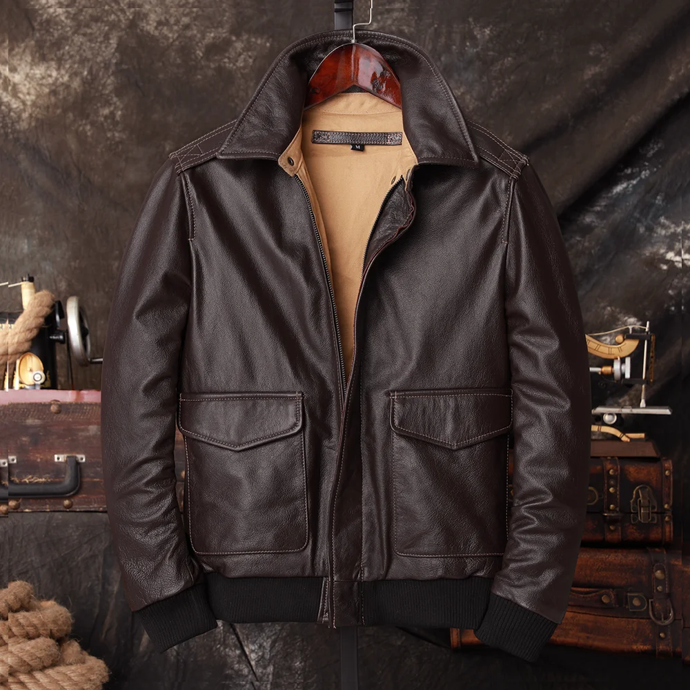 Bomber A2 Pilot Genuine Leathe - đánh giá và giá Riding Jacket Leather