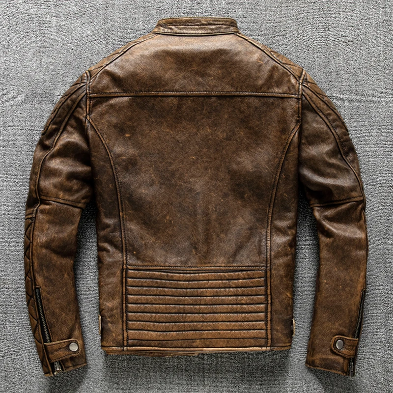Vintage Men Leather Jacket Yel - đánh giá và giá Riding Jacket Leather