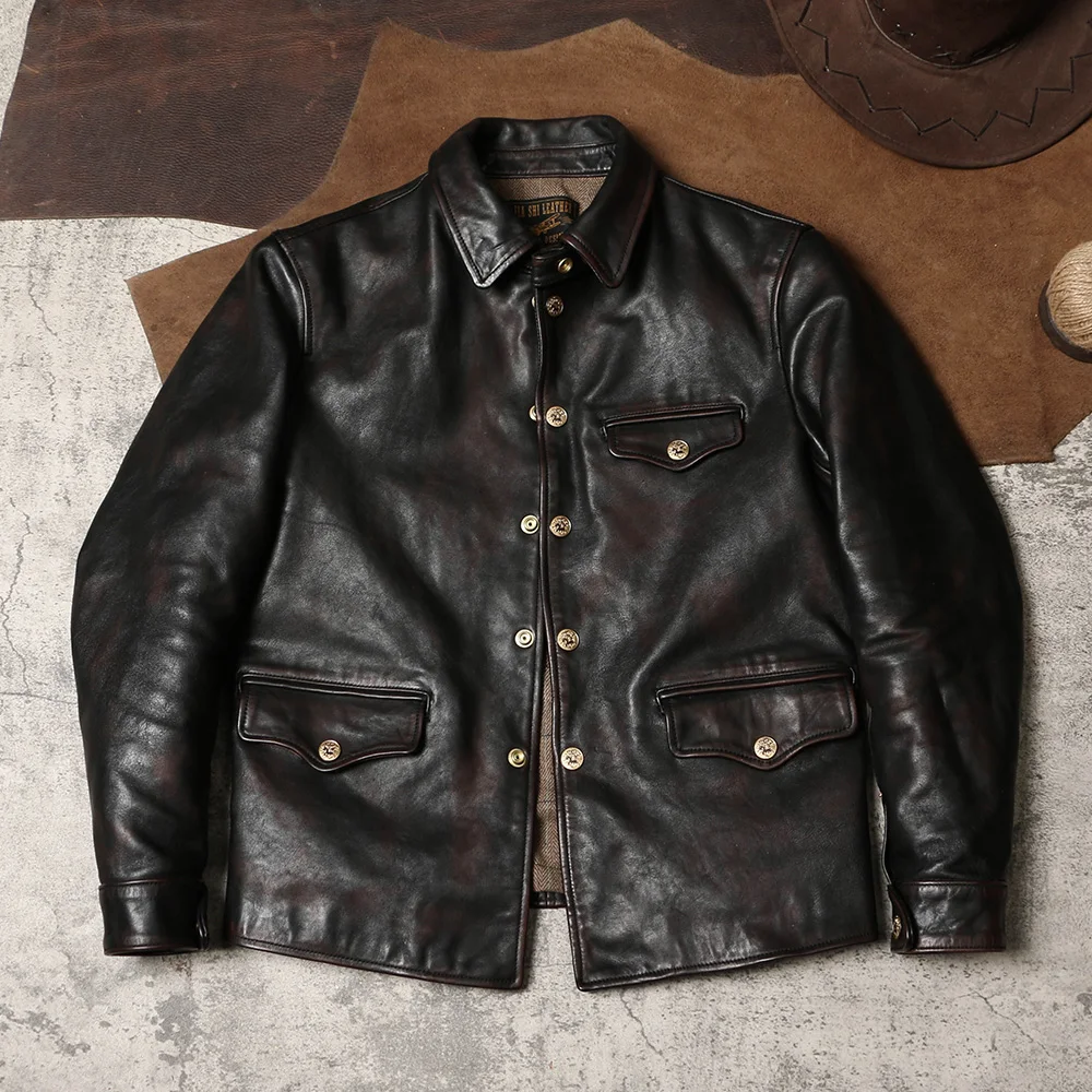 YR!Free shipping.Men Deep brow - đánh giá và giá Riding Jacket Leather
