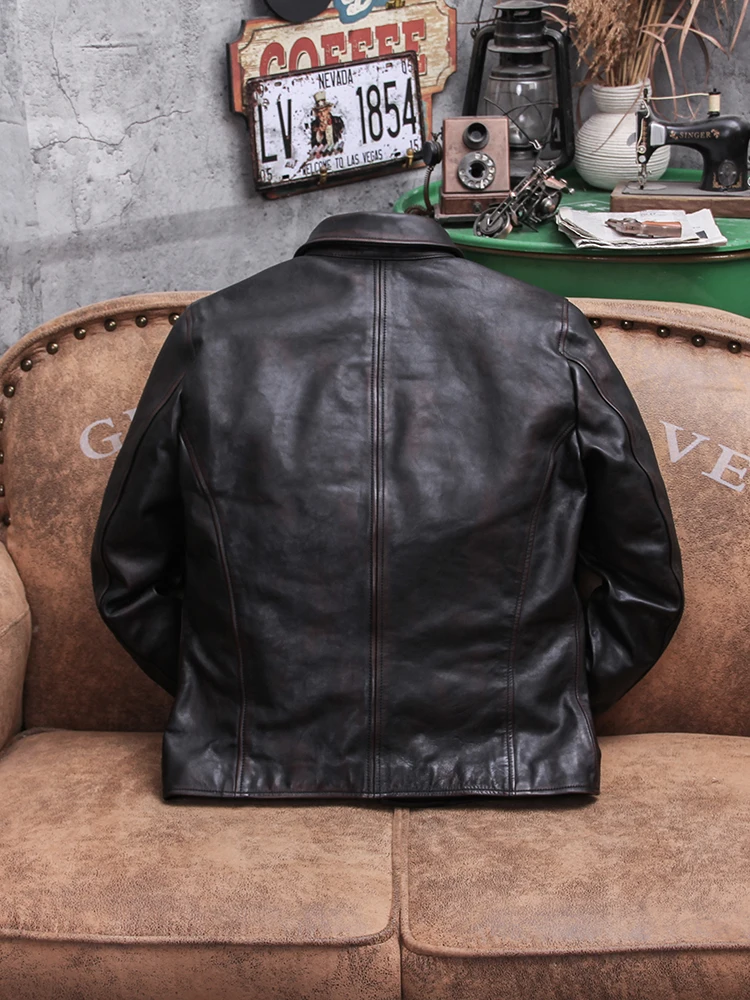 YR!Free shipping.Men Deep brow - đánh giá và giá Riding Jacket Leather